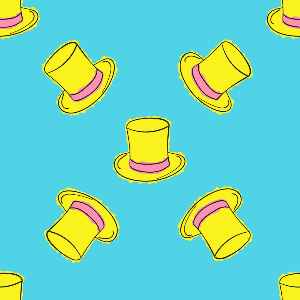 Top hat seamless pattern vector