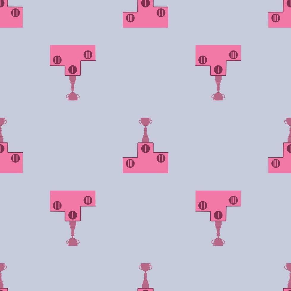Seamless pattern with pedestal and trophy cup vector
