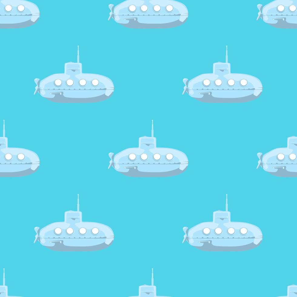 Cartoon-styled submarine seamless pattern. vector