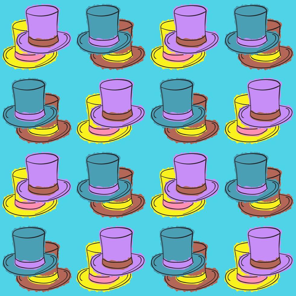Top hat seamless pattern vector