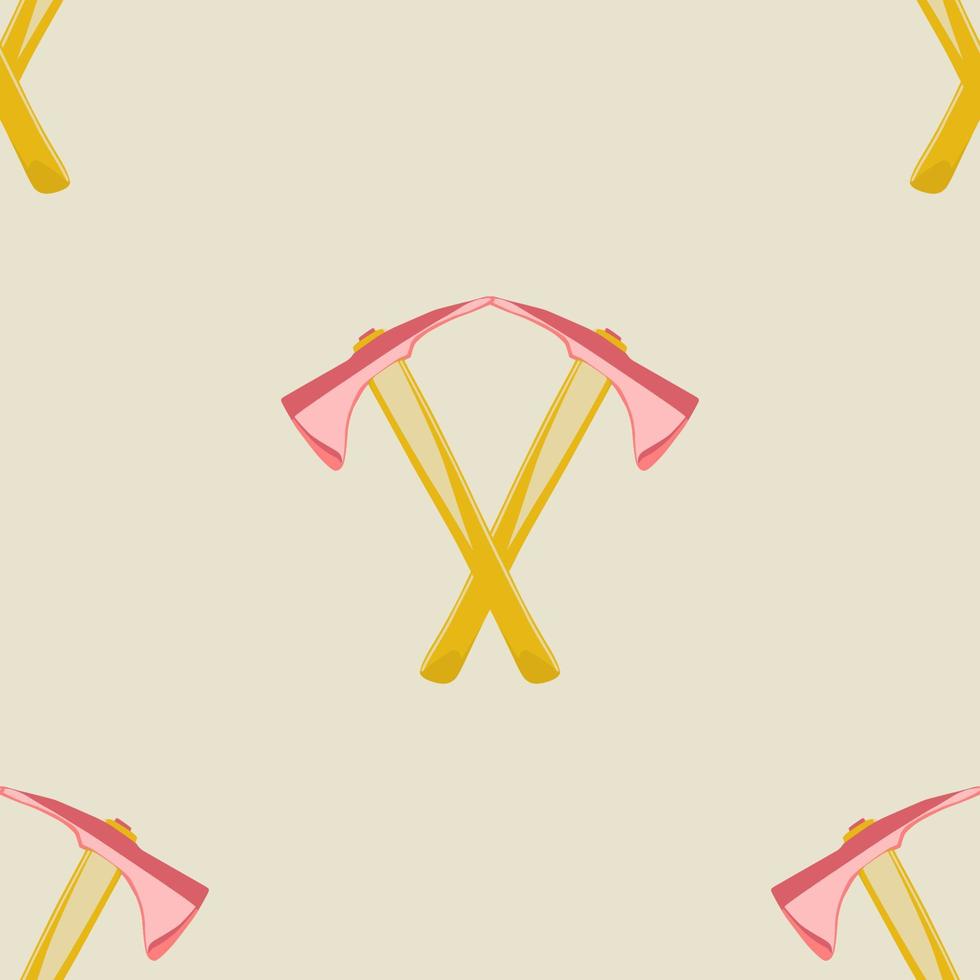 Seamless pattern with two crossed pickaxes. Vector illustration