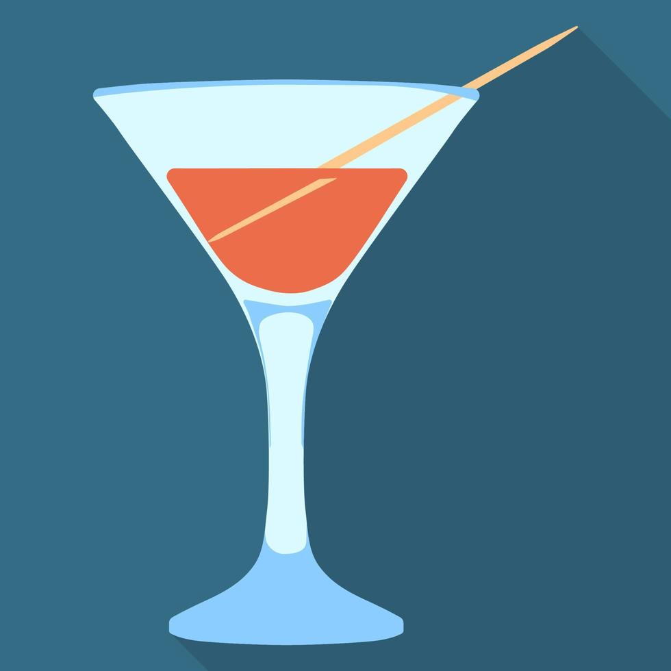 Cocktail with toothpick icon. Vector illustration