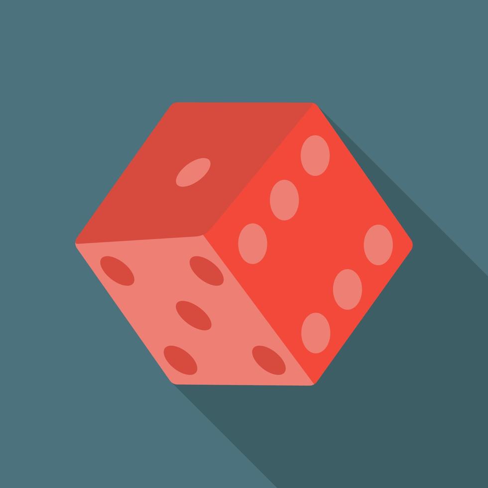 icono de cubo de dados rojos. ilustración vectorial vector