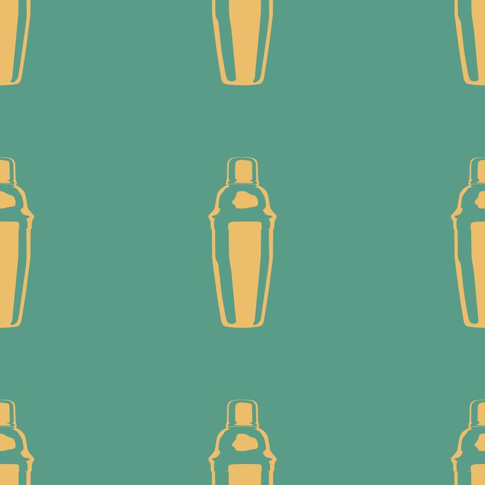 Seamless pattern with cocktail shaker. vector