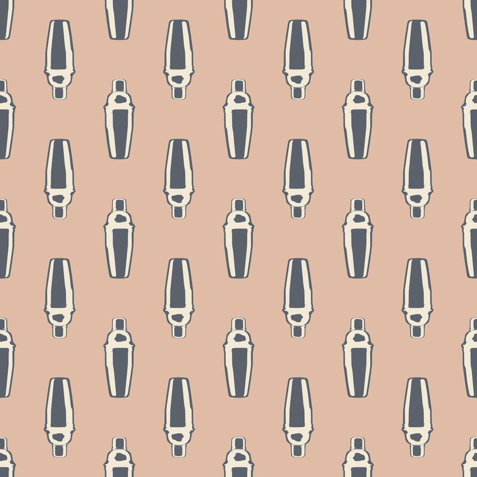 Seamless pattern with cocktail shaker. vector