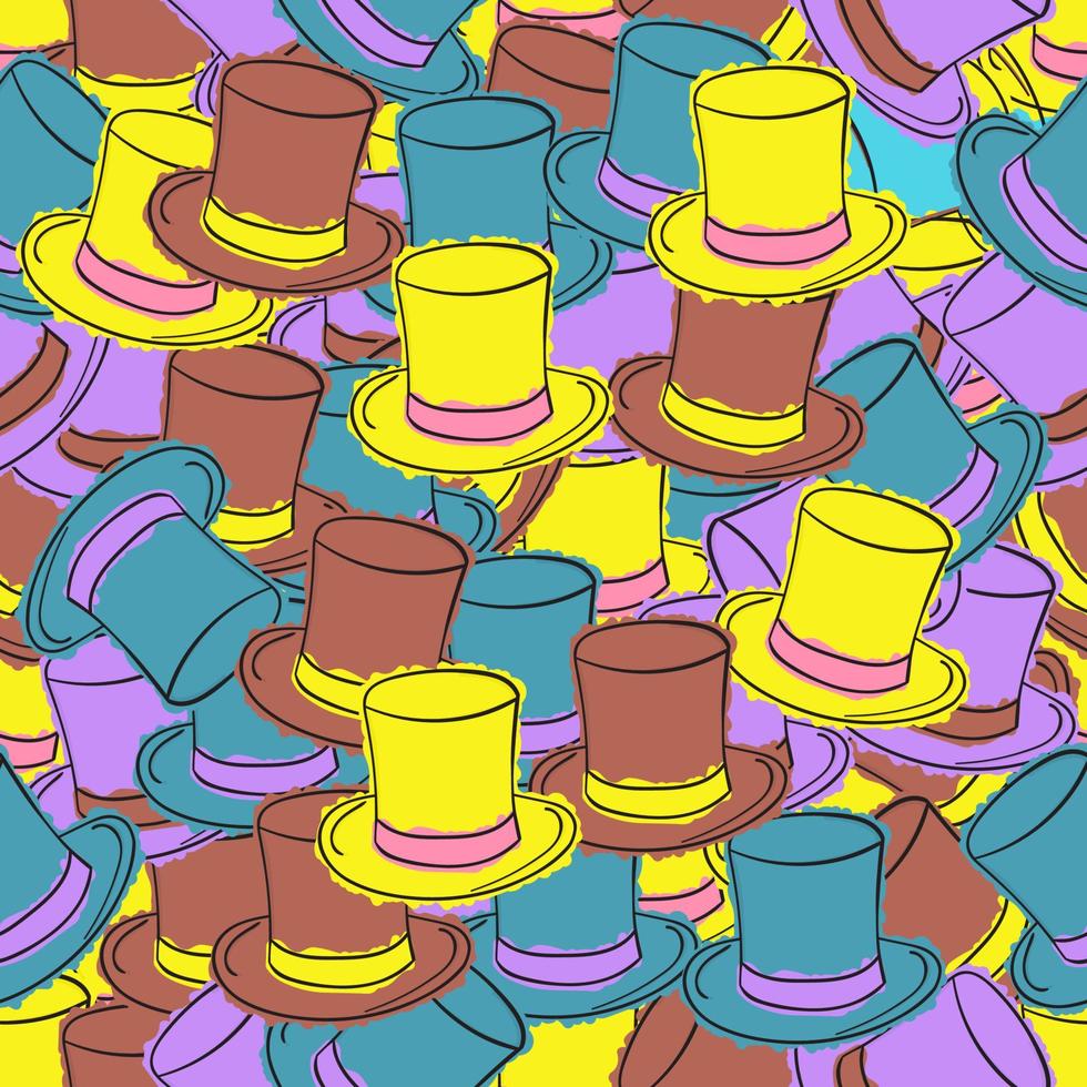 Top hat seamless pattern vector