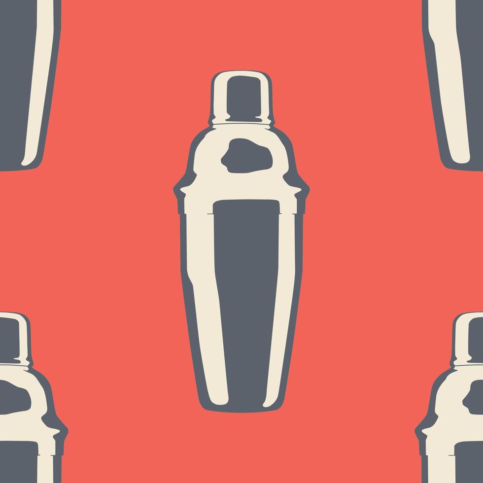 Seamless pattern with cocktail shaker. vector