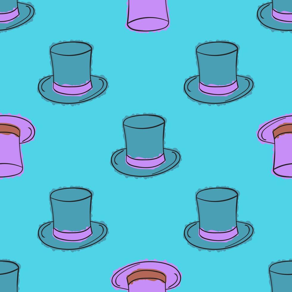 Top hat seamless pattern vector