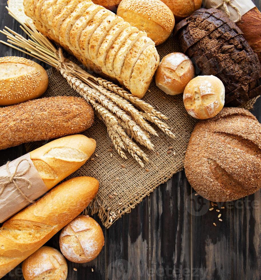 Assortment of baked bread photo