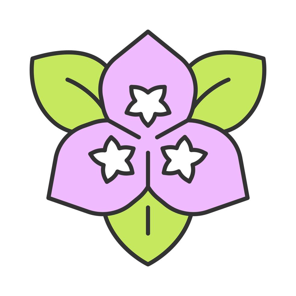 Icono de color de flor de buganvilla. Planta de jardín ornamental. ilustración vectorial aislada vector