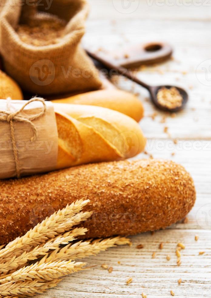 Assortment of baked bread photo