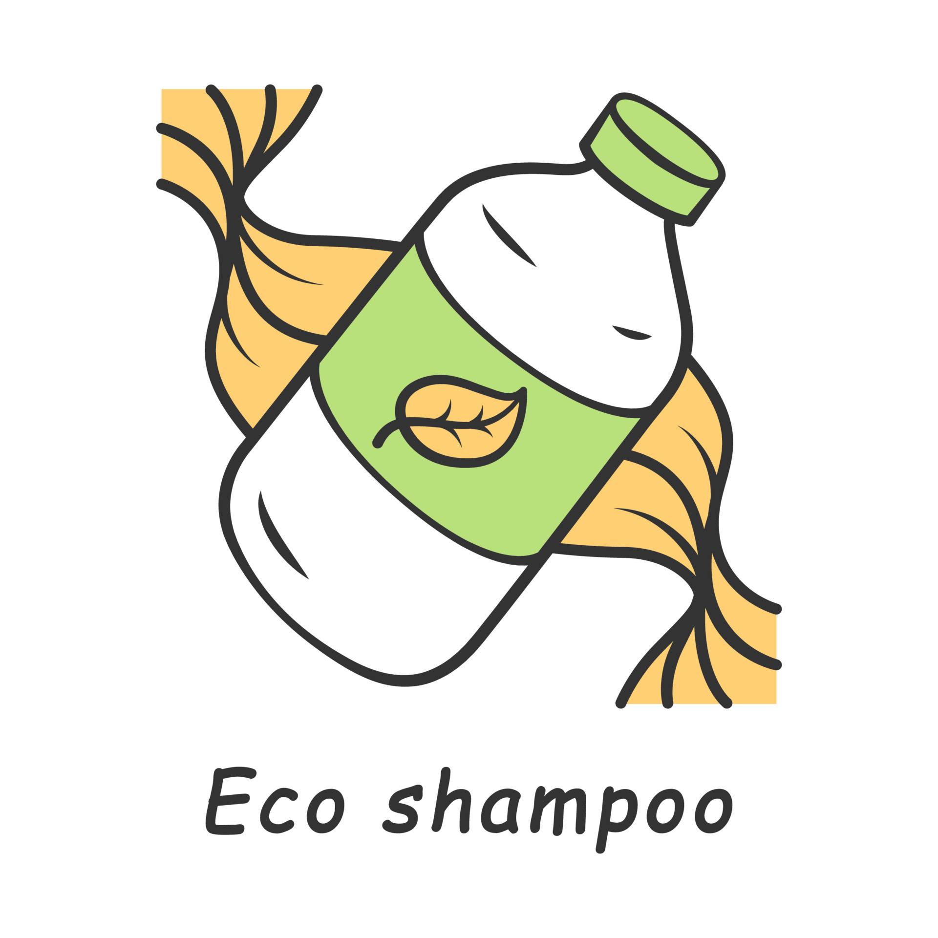 Eco shampoo color icon. Handmade zero waste swap. Organic cosmetics