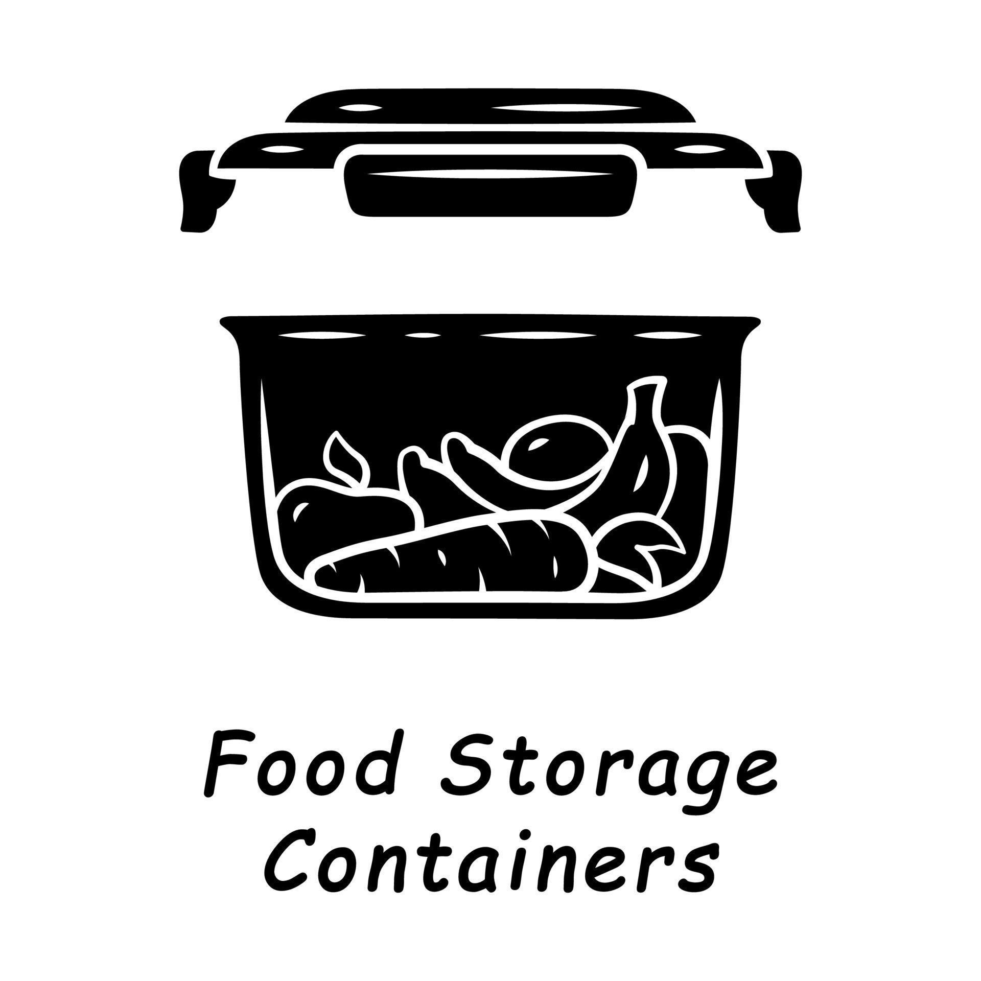 Food storage container glyph icon. Eco friendly material. Plastic food