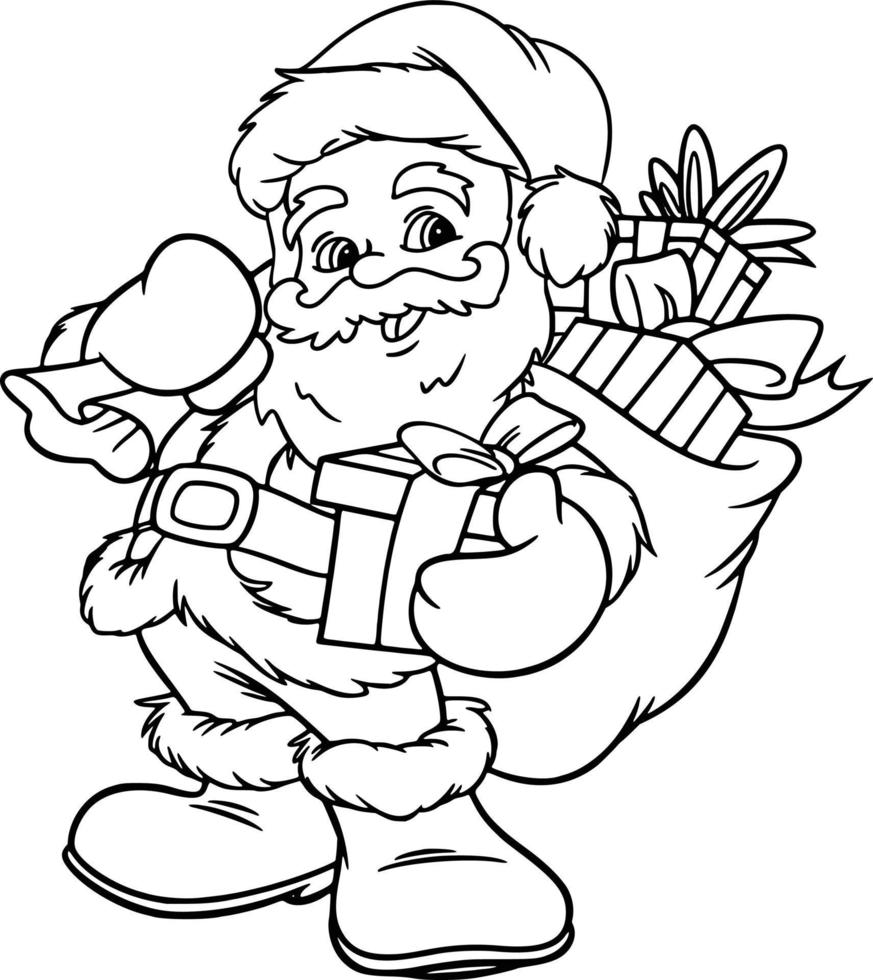 Christmas Santa Coloring Page vector