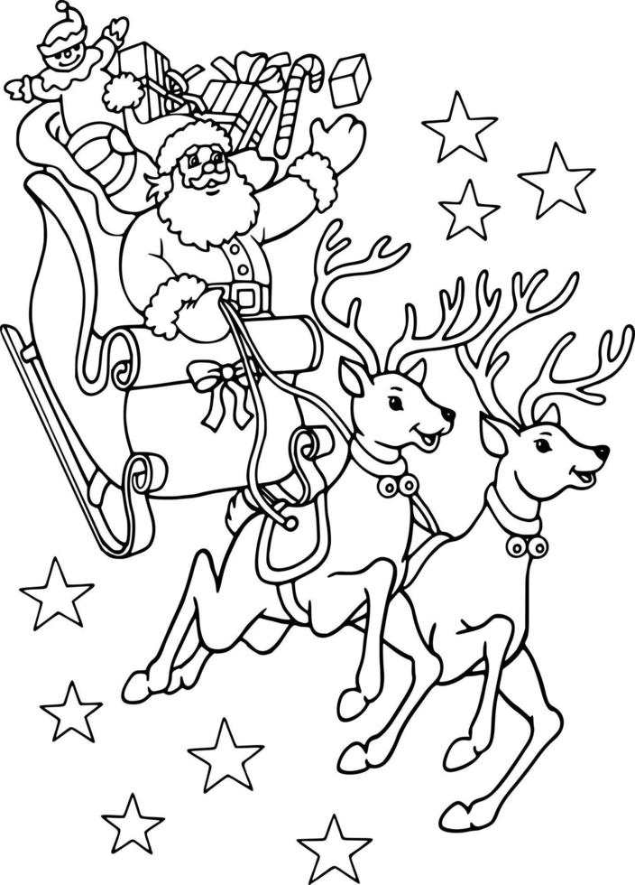 Christmas Santa Coloring Page vector