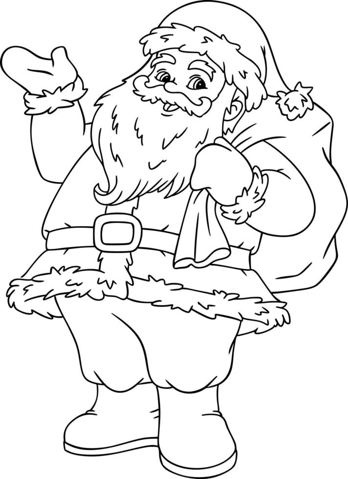 Pagina Para Colorear De Papá Noel De Navidad 4665371 Vector en Vecteezy