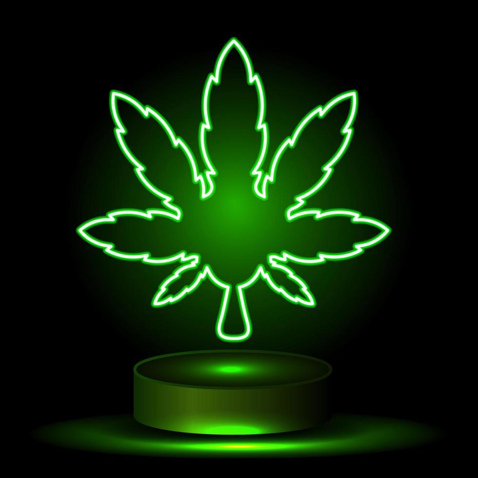 Cannabis green silhouette logo. Hemp of emblem for the design of the packaging of goods, food, for the creation vector
