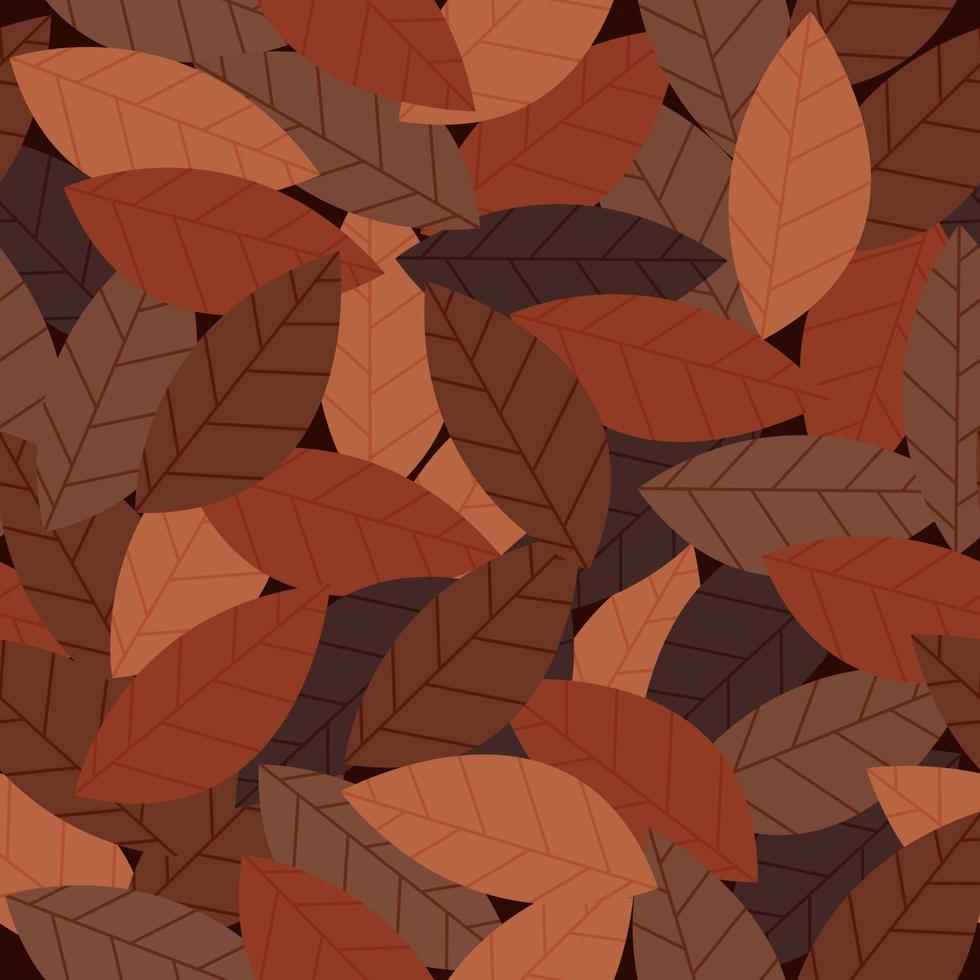 Ilustración de vector de patrón de hojas sin costura