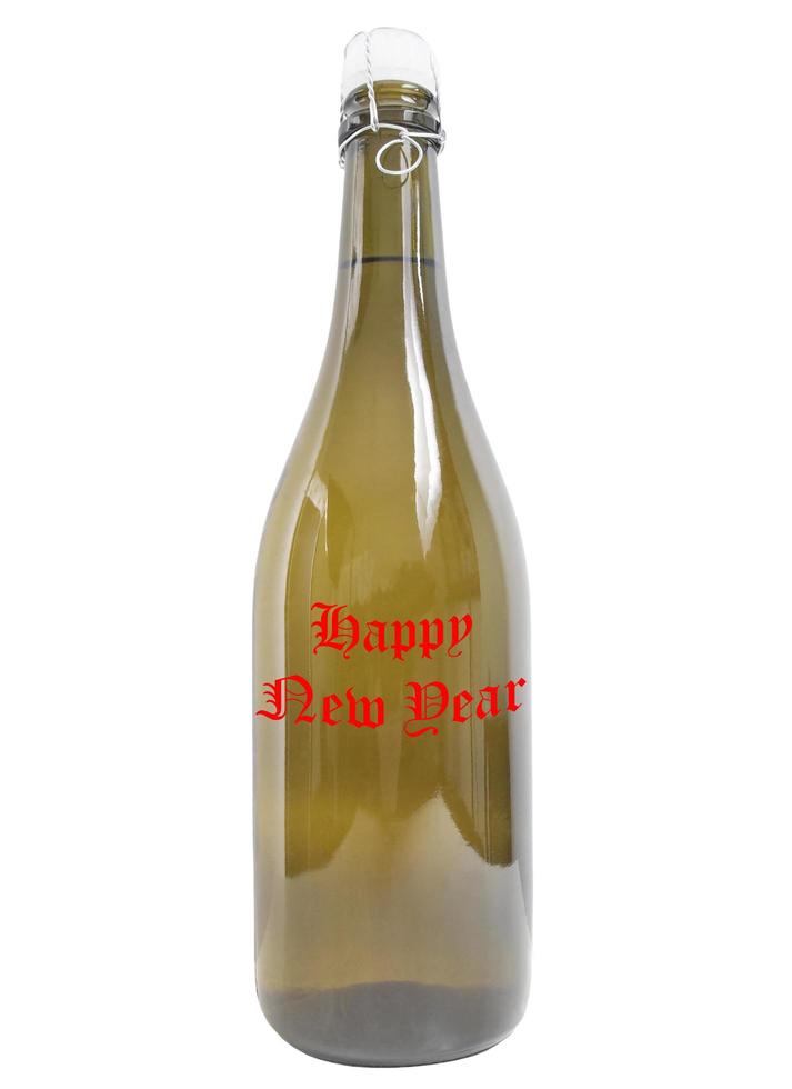 Bottle of wine Happy new year photo