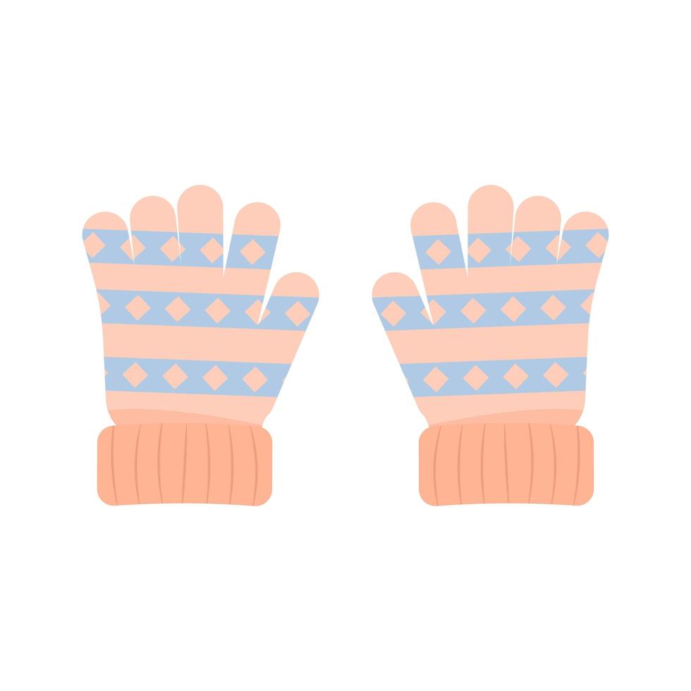 guantes de invierno. guantes calientes. accesorios de invierno ilustración vectorial plana vector