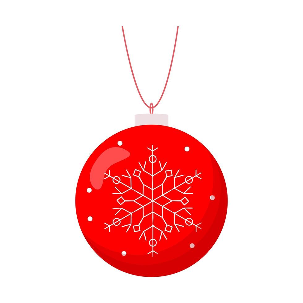 Cute christmas tree ball. Flat vector illustration