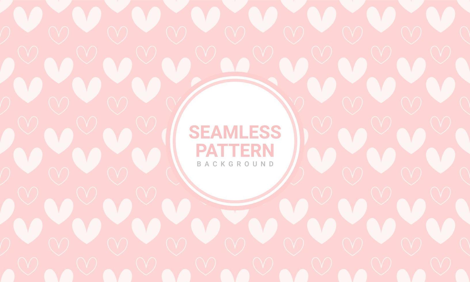 seamless heart doodle pattern on simple pink background printable on paper for poster, banner for website vector