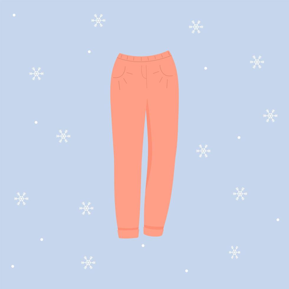 pantalones de invierno. pantalones calientes. ilustración de