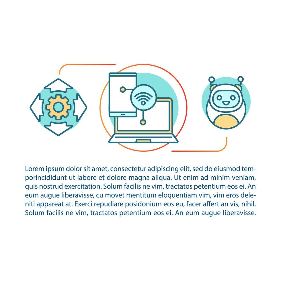 Ilustración lineal del concepto de tecnologías en línea. herramientas y ventajas comerciales remotas. artículo, folleto, página de revista. iconos de líneas finas con texto. diseño de impresión. dibujo de contorno aislado vectorial vector