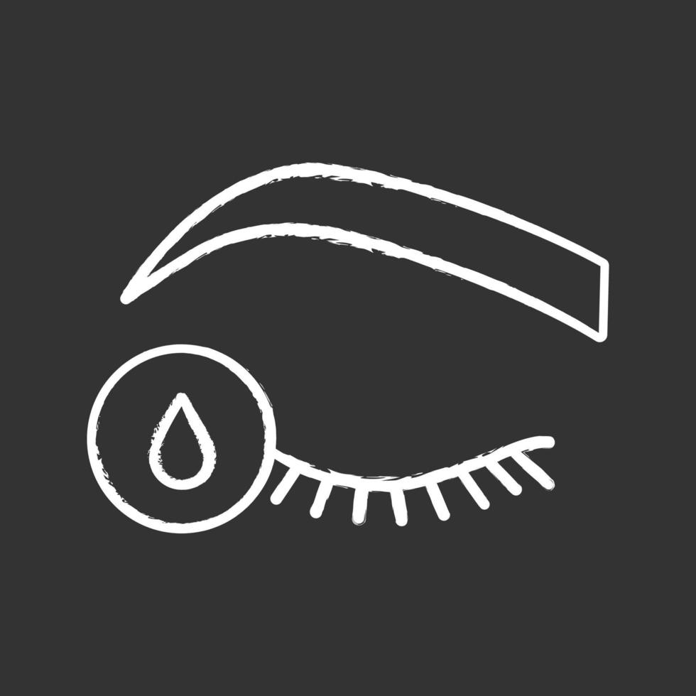 Primer for eyelash extension chalk icon. Degreaser. Oil free eye makeup remover. Eyelash extension aftercare. Isolated vector chalkboard illustration