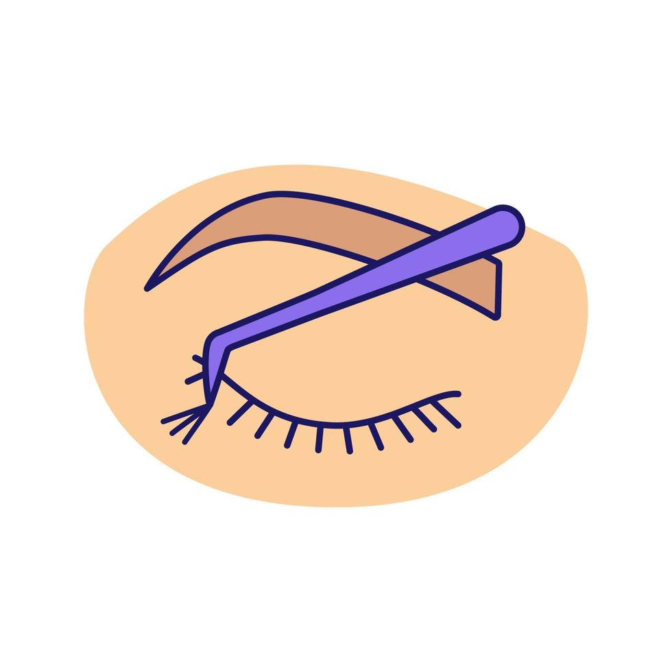 icono de color de extensión de pestañas de racimo. pestañas semi permanentes o temporales. Pestañas de volumen 3D. maquillaje y belleza. ilustración vectorial aislada vector