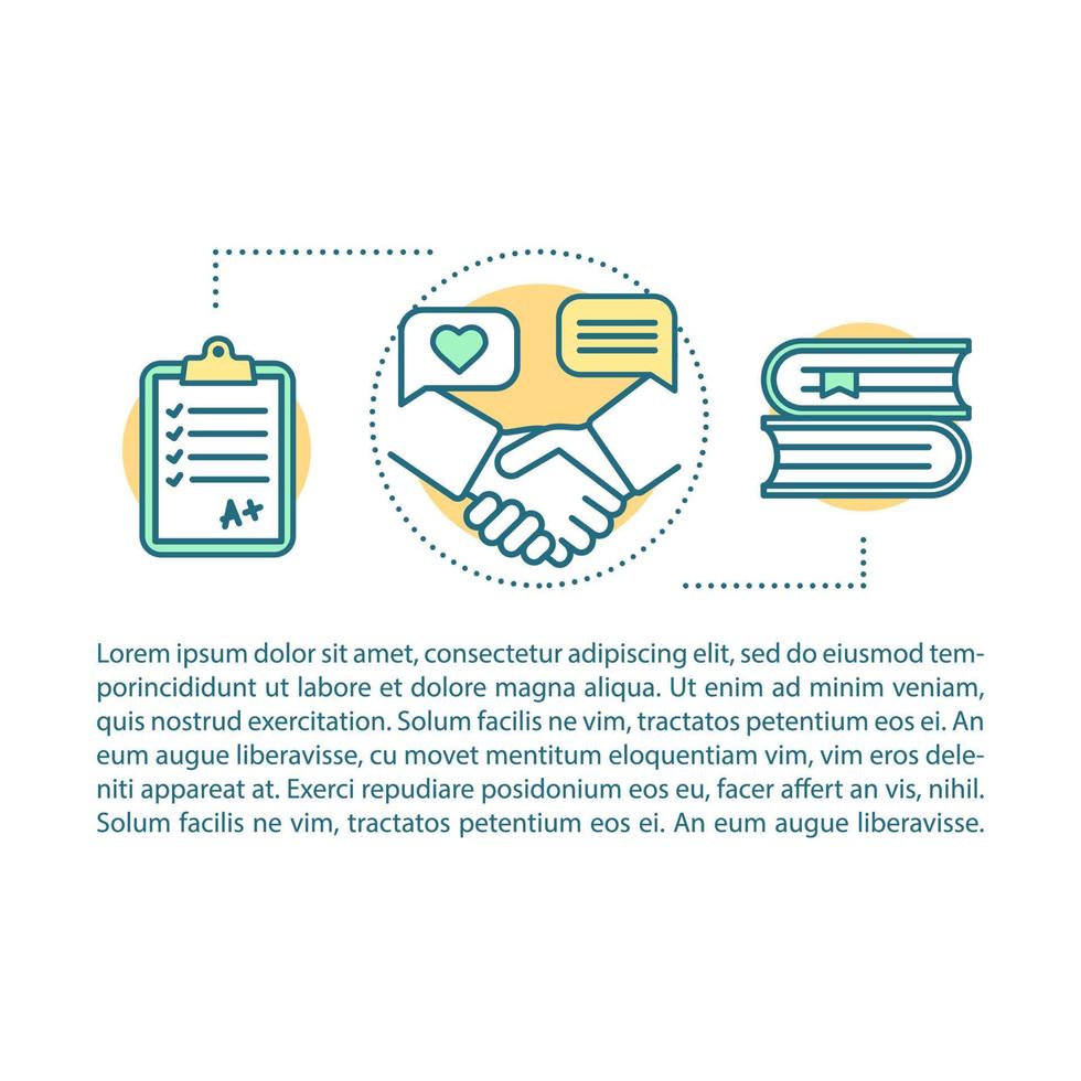 After school tutoring concept linear illustration. Article, brochure, magazine page. Thin line icons with text. Afterschool education. Child mentoring. Print design. Vector isolated outline drawing