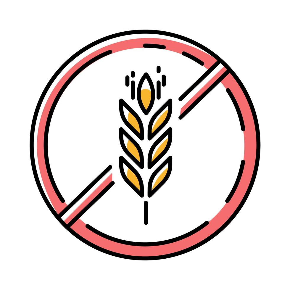 Gluten free color icon. Organic food. Product free ingredient. Healthy bread. Nutritious dietary, healthy eating. Celiac prevention. Personal healthcare. Isolated vector illustration