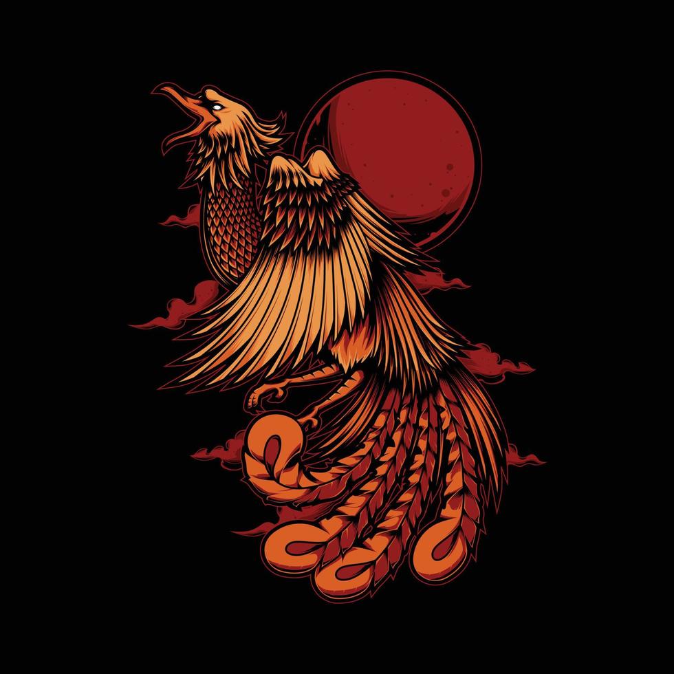 The Ancient Phoenix from Japan Vector Artwork