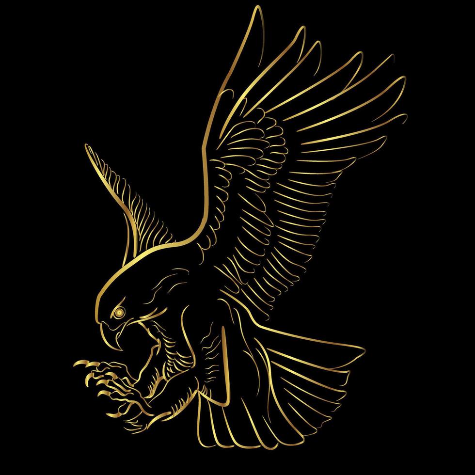 eagle flying over black background vector