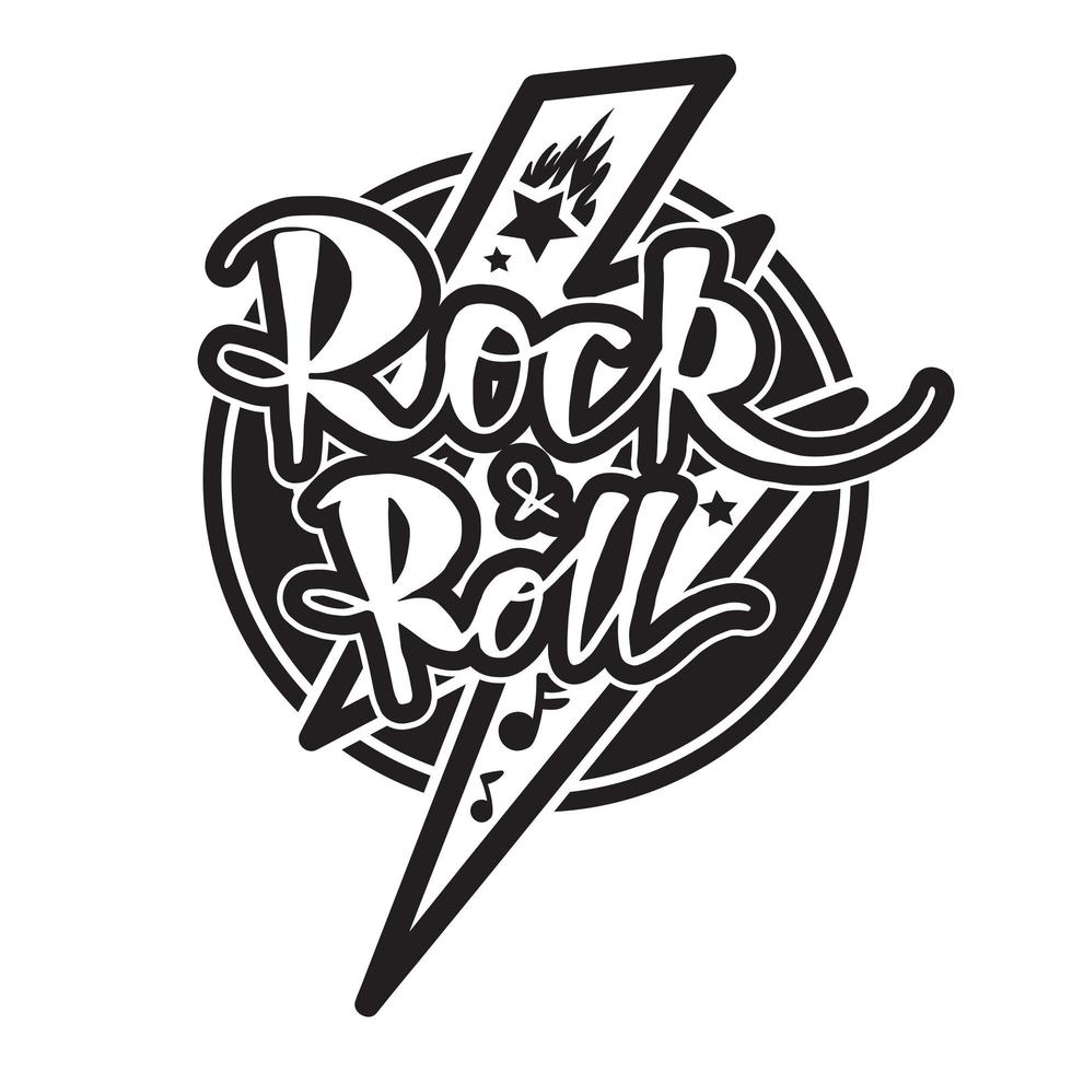 Rock and Roll Lettering vector