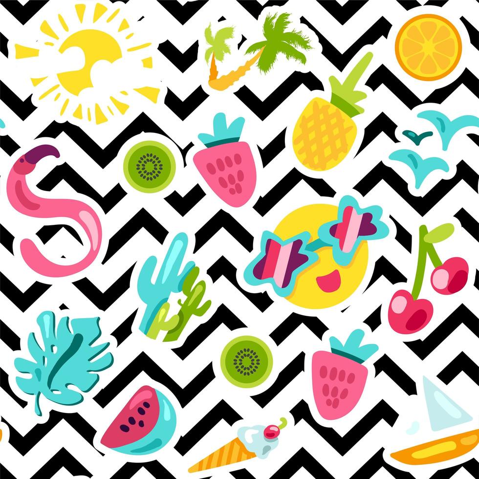 Summer beach and leisure pattern vector