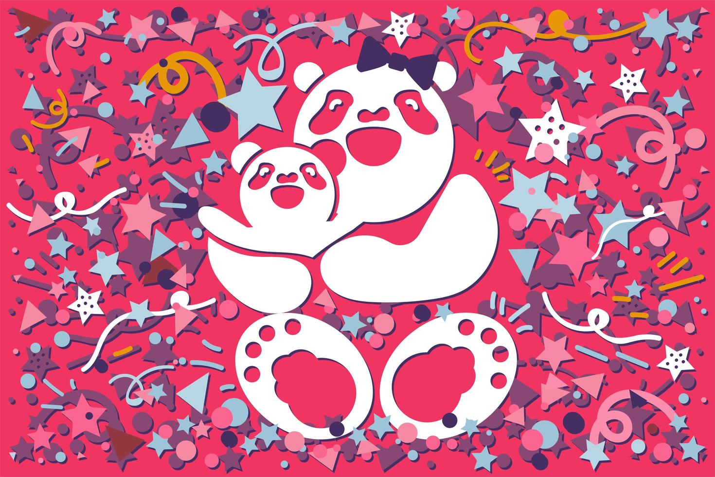 Mothers Day With Bear Family vector