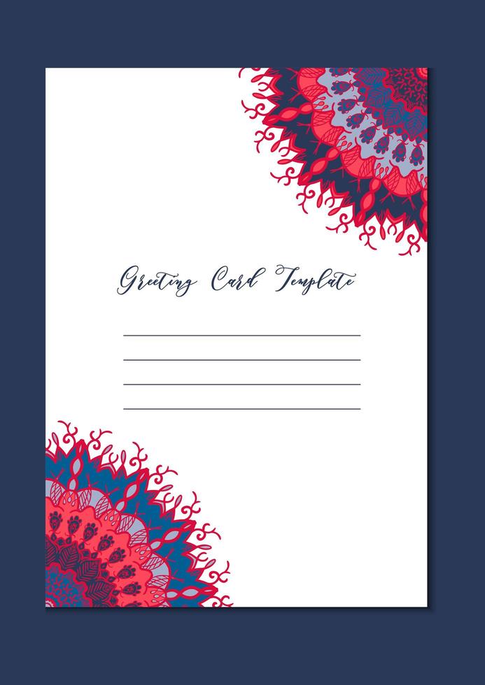 Mandala oriental template card vector