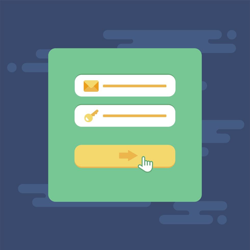 Web Template of Computer Login Form vector