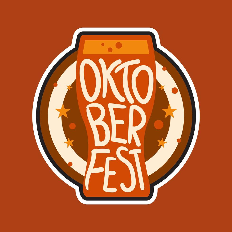 Oktoberfest Lettering Badge vector