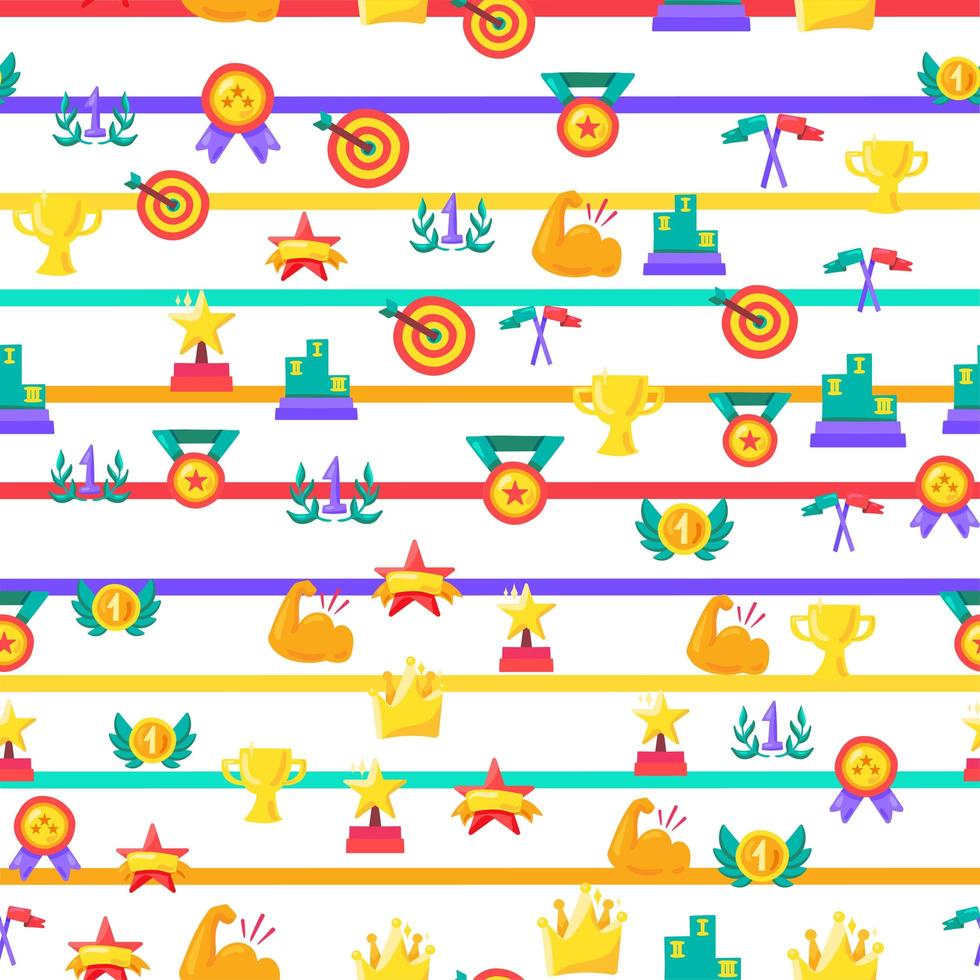 Awards seamless color vector pattern