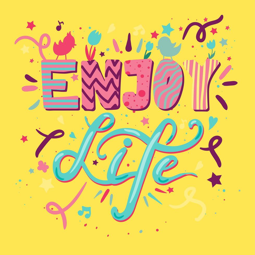 Enjoy Life Lettering vector