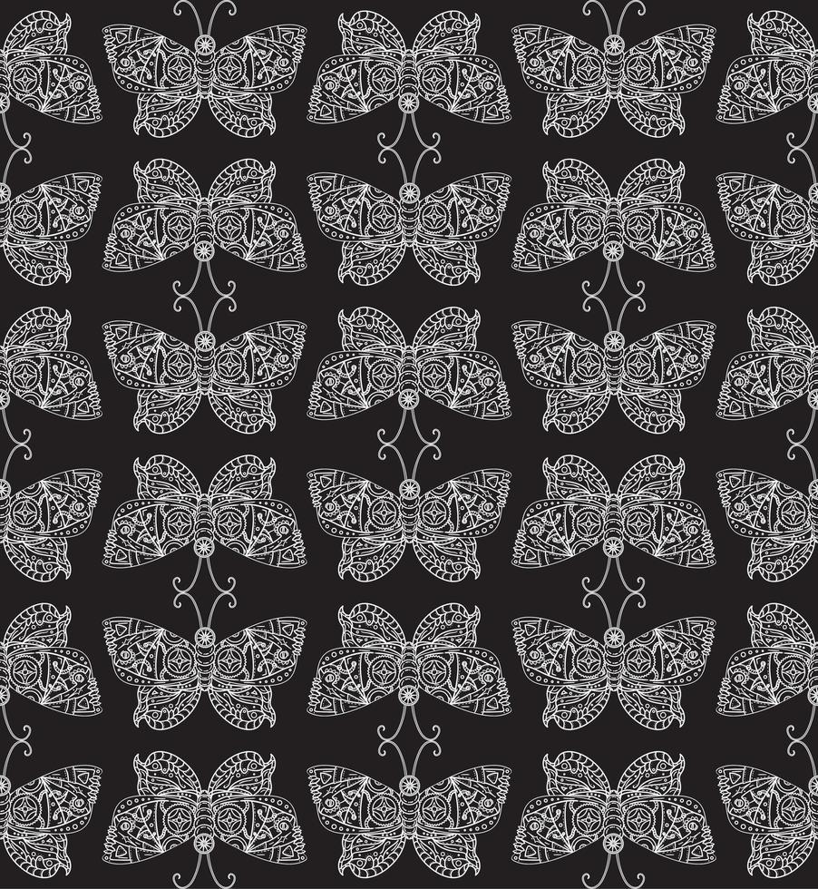 Steampunk butterfly seamless pattern vector