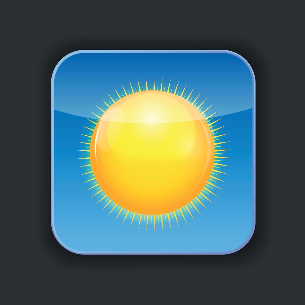 Sunny Shiny Button Vector Illustration