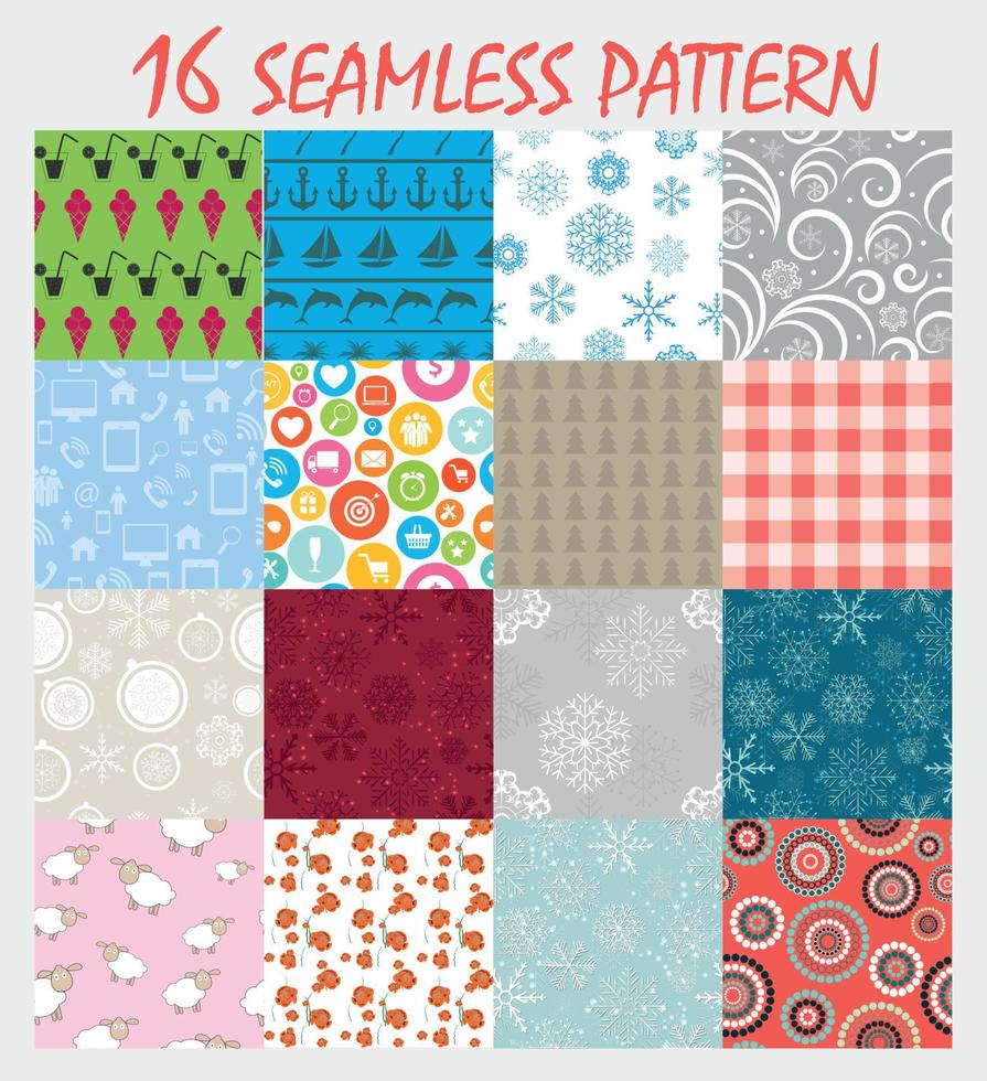 Seamless Pattern Background Vector Set