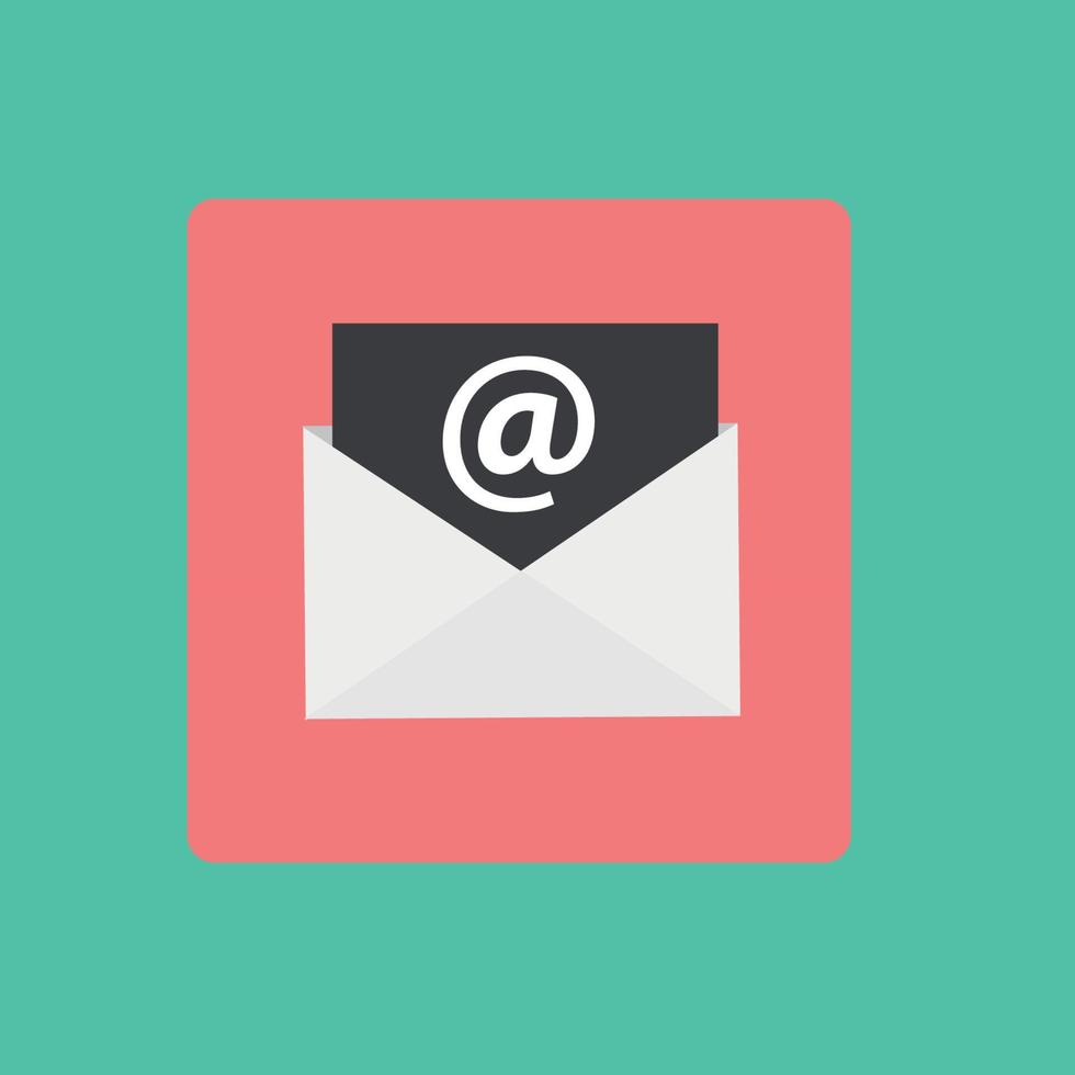 Inbox Mail Flat Concept Vector Illustration