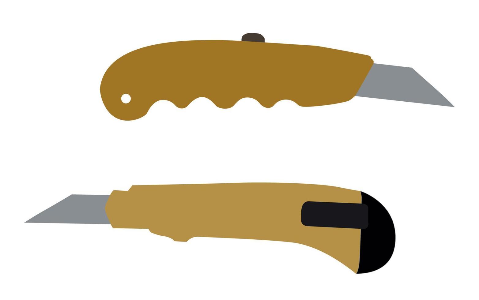 Cutter Knifes. Isolated on White Background. Vector Illustration