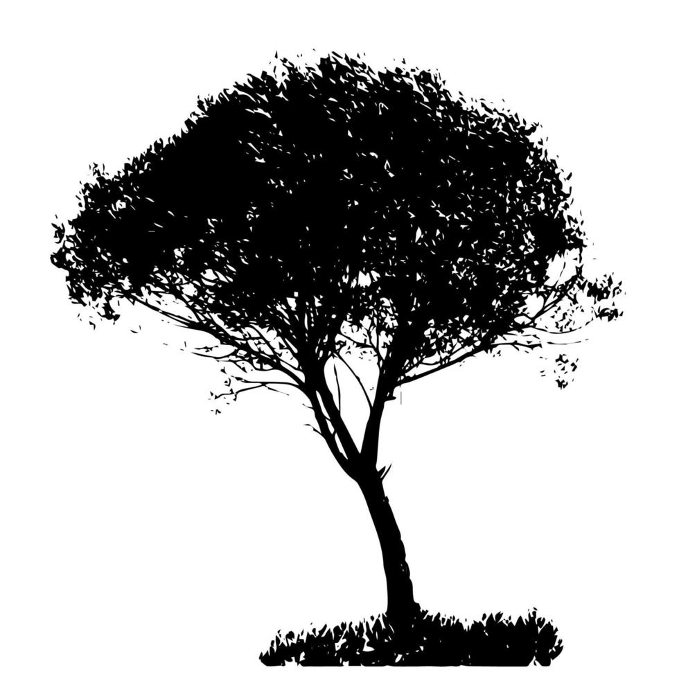 Tree Silhouette Isolated on White Backgorund. Vecrtor Illustrati vector