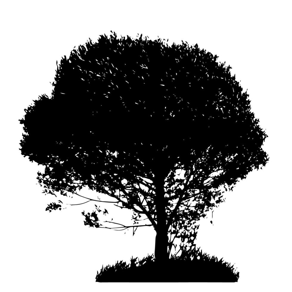 Tree Silhouette Isolated on White Backgorund. Vecrtor Illustrati vector