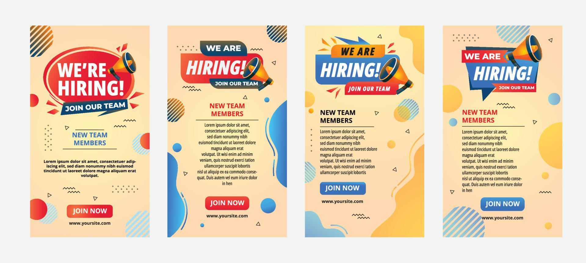 We Are Hiring Post Story Social Media vector